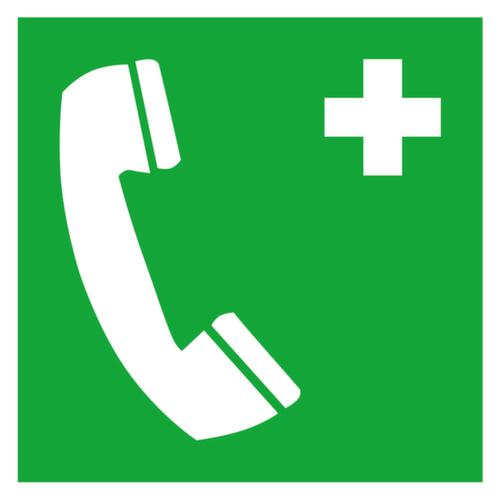 Erste-Hilfe-Schild SafetyMarking® Notruftelefon, Aufkleber, langnachleuchtend Standard 1 L