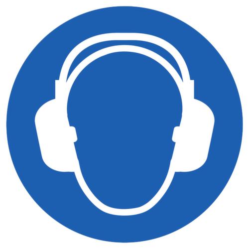 Gebotsschild Gehörschutz benutzen, Aufkleber Standard 1 L
