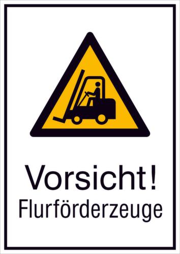 Warnschild vor Flurförderfahrzeugen, Aufkleber Standard 1 L