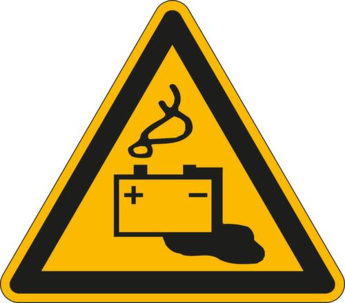 Warnschild vor Gefahren durch Batterien, Wandschild Standard 1 L