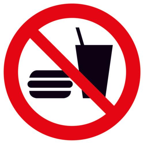 Verbotsschild Essen und Trinken verboten, Aufkleber, Standard Standard 1 L