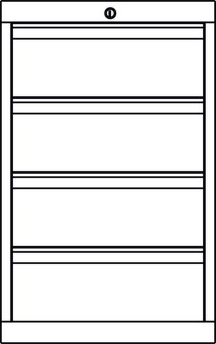 PAVOY Schubladenschrank Basis Plus RAL7035, 4 Schublade(n), RAL7035 Lichtgrau/RAL7035 Lichtgrau Technische Zeichnung 1 L