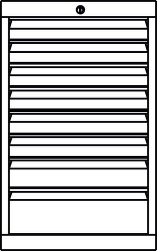 PAVOY Schubladenschrank Basis Plus RAL7035, 8 Schublade(n), RAL7035 Lichtgrau/RAL7035 Lichtgrau Technische Zeichnung 1 L