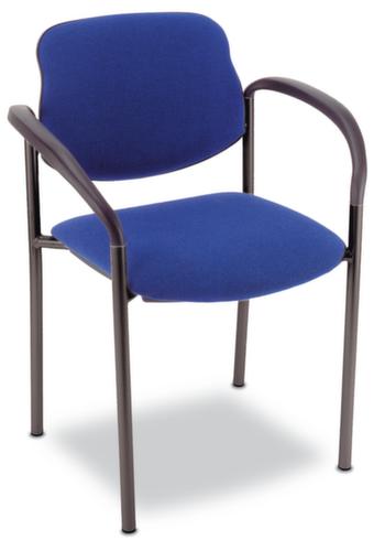 Nowy Styl 6-fach stapelbarer Besucherstuhl Style mit Polstern, Sitz Stoff (100% Kunstfaser), blau Standard 1 L