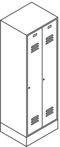 C+P Garderobenschrank Classic mit 2 Abteilen und Lüftungsschlitzen, Abteilbreite 300 mm Technische Zeichnung 2 L