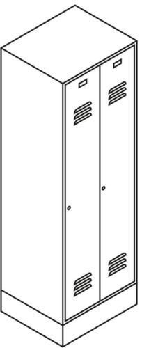 PAVOY Garderobenschrank Basis mit 2 Abteilen, Abteilbreite 300 mm Technische Zeichnung 2 L