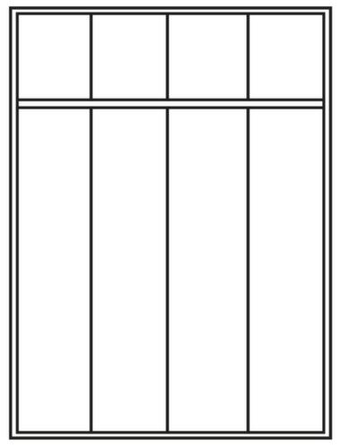 PAVOY Garderobenschrank Basis mit 4 Abteilen, Abteilbreite 300 mm Technische Zeichnung 1 L
