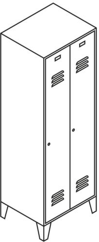 C+P Garderobenschrank Classic mit 1 Abteil + Tür geschlitzt, Abteilbreite 300 mm Technische Zeichnung 2 L