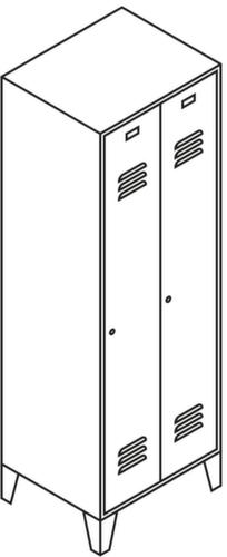 C+P Garderobenschrank Classic mit 4 Abteilen + Mitteltrennwand + Türen geschlitzt, Abteilbreite 400 mm Technische Zeichnung 2 L