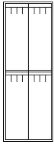 C+P Doppelstöckiger Umkleideschrank Evolo mit untergebauter Sitzbank + 2x2 Abteile, Abteilbreite 400 mm Technische Zeichnung 2 L