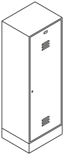C+P Garderobenschrank Classic mit 2 gemeinsam verschließbaren Abteilen, Abteilbreite 400 mm Technische Zeichnung 2 L