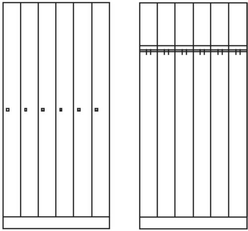 C+P Raumsparschrank Classic mit 6 Abteilen Technische Zeichnung 1 L