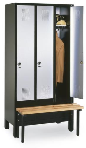 C+P Umkleideschrank Evolo mit vorgebauter Sitzbank + 4 Abteile, Abteilbreite 300 mm Artikel ähnlich 1 L