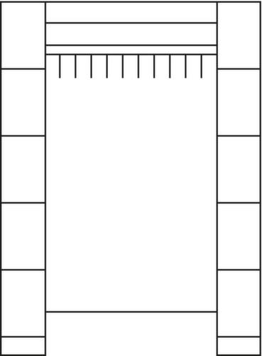 C+P Schließfach-Garderobe Classic mit je 5 Fächern rechts und links, Breite 1430 mm Technische Zeichnung 1 L