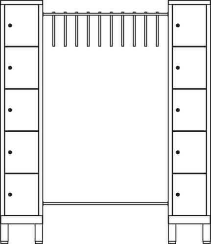 C+P Schließfach-Garderobe Evolo, Breite 1600 mm Technische Zeichnung 1 L