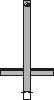 Sperrpfosten PARKY mit flachem Kopf, Höhe 1000 mm, zum Einstecken mit Bodenhülse Technische Zeichnung 1 L