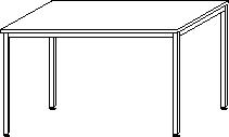 Gera Schreibtisch Pro 4-Fußgestell Technische Zeichnung 1 L