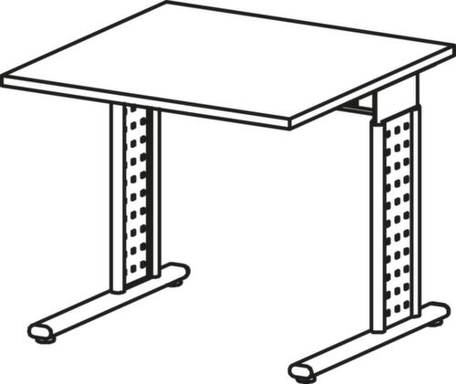Gera Höhenverstellbarer Schreibtisch Milano mit C-Fußgestell Technische Zeichnung 1 L