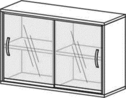 Gera Schiebetürenschrank Pro mit Glastüren Technische Zeichnung 1 L