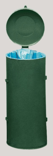 VAR Müllsackständer Kompakt 120 L rundum geschlossen mit Tür, für 120-Liter-Säcke, RAL6005 Moosgrün, Deckel RAL6005 Moosgrün Standard 1 L
