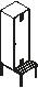 C+P Umkleideschrank Evolo mit untergebauter Sitzbank + 4 Abteile je 2 mit 1 Tür Technische Zeichnung 2 L