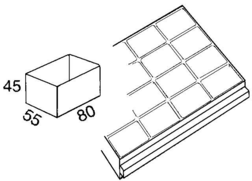 raaco Einsatzkasten für Schubladen-Magazin Technische Zeichnung 1 L