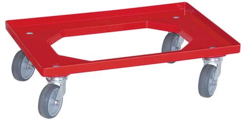 Kastenroller mit offenem Winkelrahmen, Traglast 250 kg, rot Standard 1 L