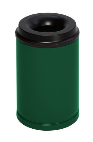 VAR Papierkorb mit Löschkopf, 15 l, RAL6001 Smaragdgrün, Kopfteil schwarz Standard 1 L