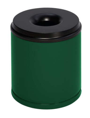 VAR Papierkorb mit Löschkopf, 30 l, RAL6001 Smaragdgrün, Kopfteil schwarz Standard 1 L