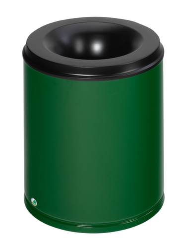 VAR Papierkorb mit Löschkopf, 80 l, RAL6001 Smaragdgrün, Kopfteil schwarz Standard 1 L