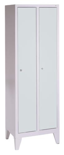 C+P Garderobenschrank Classic lichtgrau mit 2 Abteilen, Abteilbreite 300 mm