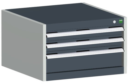 bott Schubladenschrank cubio mit Grundfläche 650x650 mm, 3 Schublade(n), RAL7035 Lichtgrau/RAL7016 Anthrazitgrau