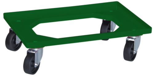 Kastenroller mit offenem Winkelrahmen, Traglast 250 kg, grün Standard 1 L
