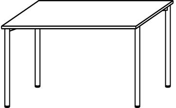 Gera Höhenverstellbarer Schreibtisch Milano mit 4-Fußgestell Technische Zeichnung 1 L