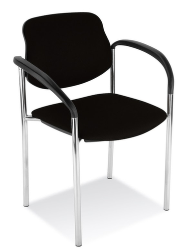 Nowy Styl 6-fach stapelbarer Besucherstuhl Style mit Polstern, Sitz Kunstleder, schwarz Standard 1 L