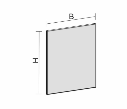 Gera Schallabsorbierende Trennwand Pro, Höhe x Breite 1400 x 1000 mm, Wand grau Technische Zeichnung 1 L