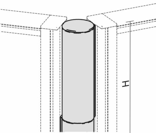 Gera Verbindungssäule Pro für Trennwand, Höhe 1800 mm Standard 1 L