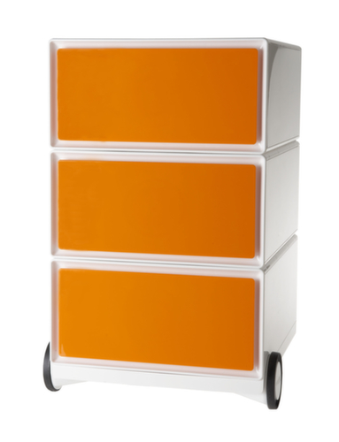 Paperflow Rollcontainer easyBox, 3 Schublade(n), weiß/orange Standard 1 L