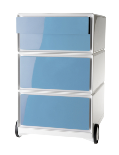 Paperflow Rollcontainer easyBox, 4 Schublade(n), weiß/blau Standard 1 L