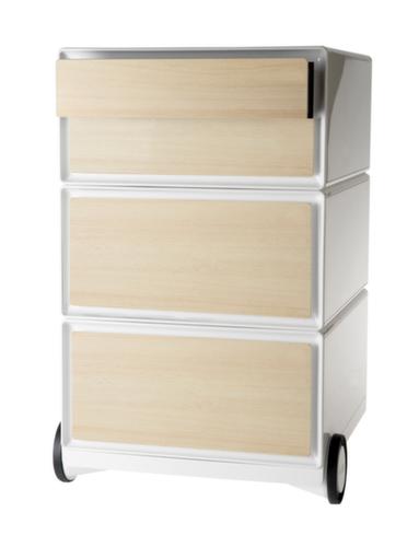 Paperflow Rollcontainer easyBox, 4 Schublade(n), weiß/Buche Standard 1 L