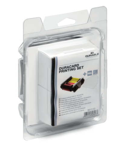 Durable Druckset, YMCKO-Farbband, Farbband mit RFID-Codierung, 100 Plastikkarten Standard 2 L