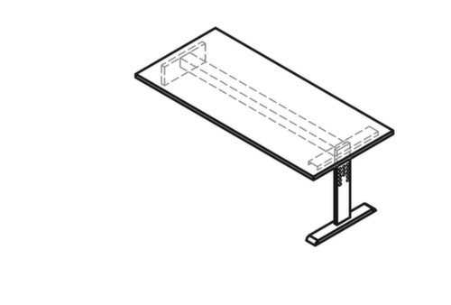 Anbautisch für Sideboard, Breite x Tiefe 1800 x 800 mm, Platte weiß Standard 2 L