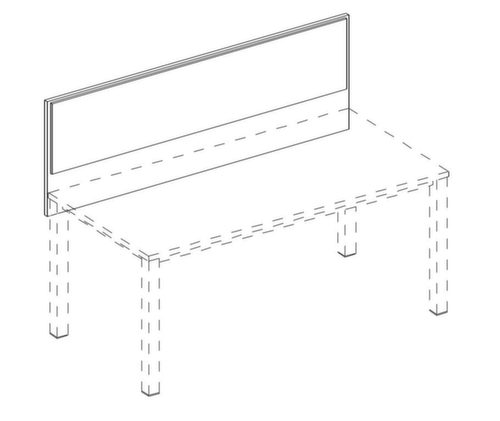 Nowy Styl Aufsatz-Paneel E10 für Schreibtisch, Breite 1000 mm Technische Zeichnung 1 L