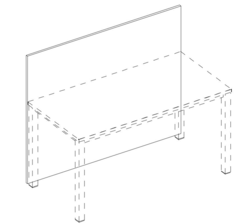 Nowy Styl Thekenblende E10 für Schreibtisch, Breite 1200 mm Technische Zeichnung 1 L