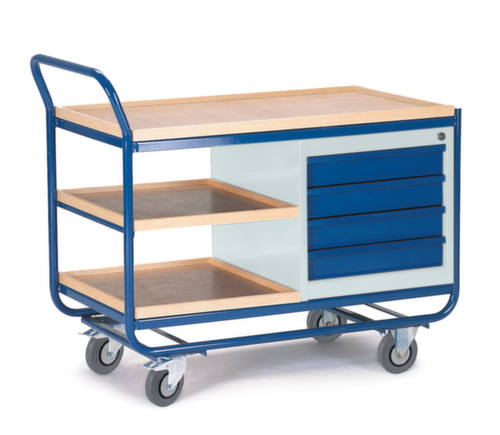 Rollcart Tisch- und Schrankwagen mit Holzarbeitsplatte Standard 1 L