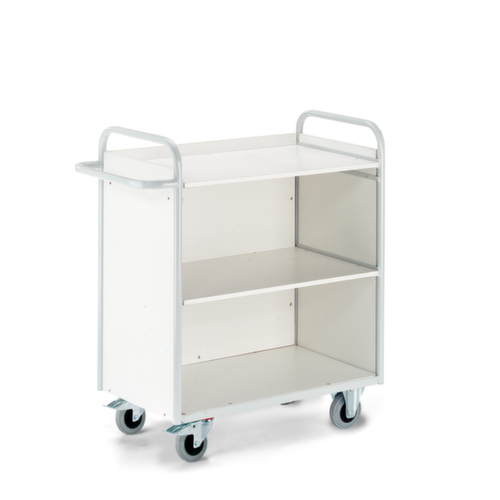 Rollcart Bürowagen mit geschlossenen Seitenwänden und Rückwand, Traglast 150 kg, 3 Etagen Standard 1 L