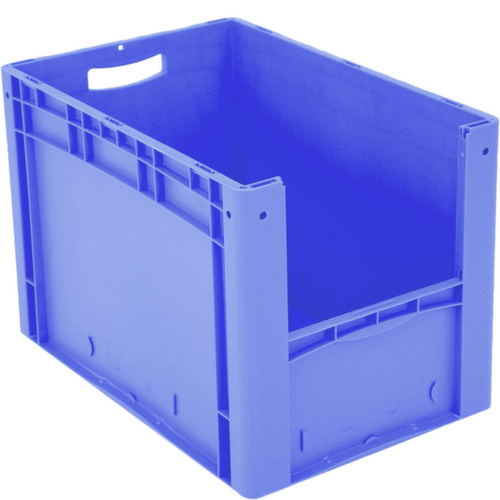 Euronorm-Sichtlagerbehälter mit Eingrifföffnung, blau, HxLxB 420x600x400 mm Standard 2 L