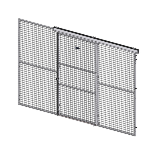 TROAX Schiebetür für Trennwandsystem, Breite 2800 mm Technische Zeichnung 1 L