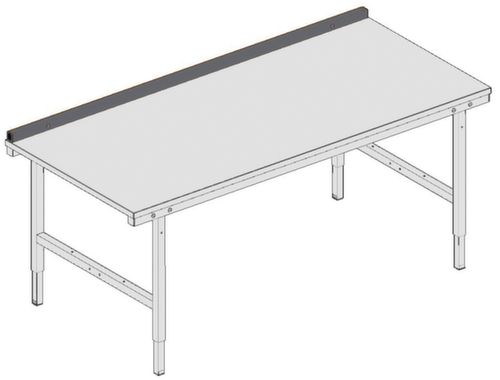 Rocholz Rückwandboard 2000 für Packtisch, Höhe 40 mm Technische Zeichnung 1 L