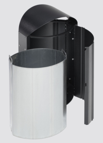 VAR Abfallbehälter für außen in antiksilber, 50 l, antiksilber Standard 2 L